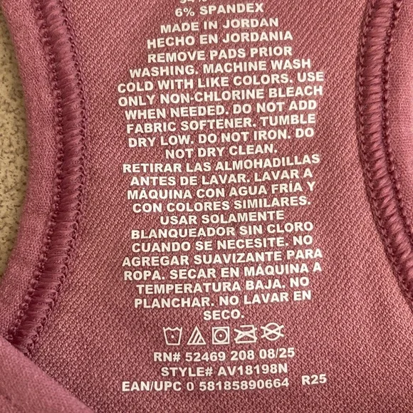 Avia Women's Low Support Sports Bra - Mauve - Picture 4 of 8